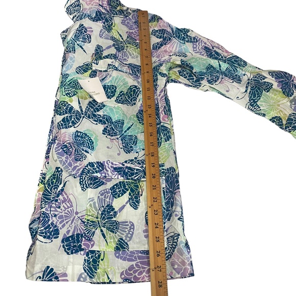 Victoria’s Secret Medium Butterfly Pattern Button Down Pajama Top Pocket Mature - Picture 11 of 12